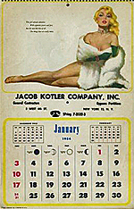 image of an old-fashion pinup calendar