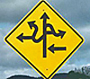 road sign with many directions