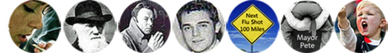 Row of circular profile montage icons
