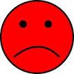 red frowning face emoji