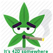 420 cartoon cannabis leaf smoking a joint