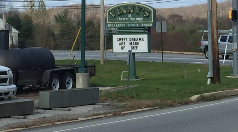 Vinny's sign: Sweet dreams are made of beef