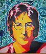 Colorful pop-art portrait of a bespectacled man