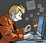 President Trump at his computer