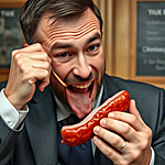 man about to biyr inyo a package of liversurst