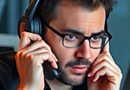 young man wearing headphones