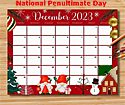 A calendar of the month of December..