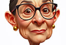 a caricature of former supreme court justice Ruth Bader Ginsburg