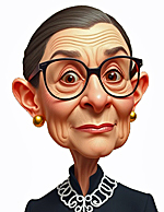 a caricature of former supreme court justice Ruth Bader Ginsburg