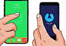 two cell phones