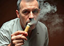 man smoking a blunt