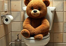 a charmin bear sitting on a toilet enjoying the go