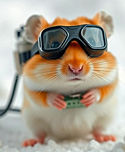 a hamster wearing goggles