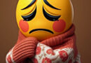 a crying emoji wrapped in a sweater