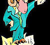 The Grammar Prick, a man in a suit with nthe head of a ram