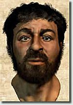 Illustration of the face of the historical Jesus ... a swarthy man with short dark hair.