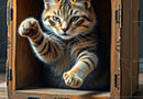 schrodinger's cat breaking out of its box