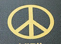 a yoga mat with a peace symbol on it