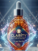 Amber glass dropper bottle with Clarity label