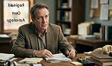 Reginald Oort, a weary middle-aged astrologer, pens nearly accurate horoscopes in a cluttered office.