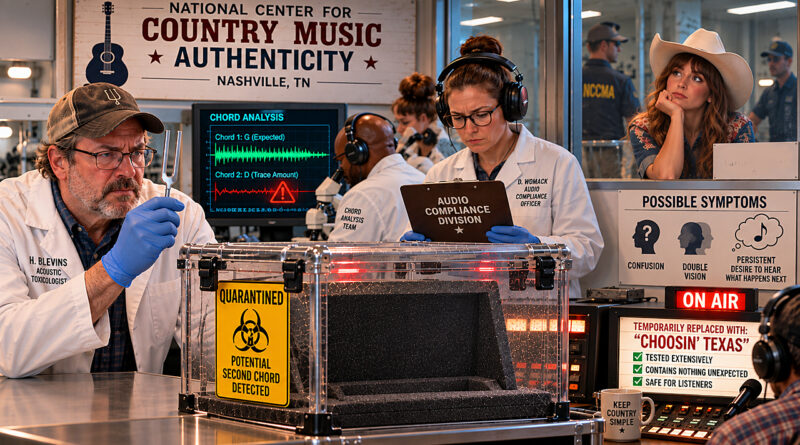 Ella Langley song quarantined in a Nashville country music lab after acoustic testing detects trace amounts of a second chord in the recording.