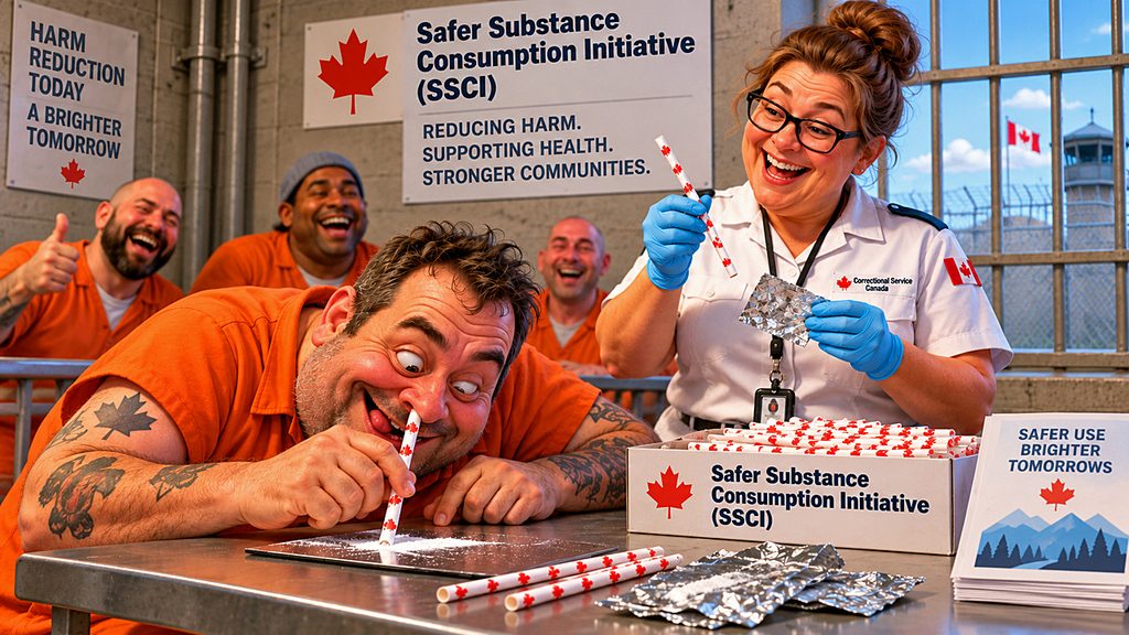 Paper straws are distributed to Canadian prison inmates under a harm-reduction program designed to make illegal drug use behind bars safer.