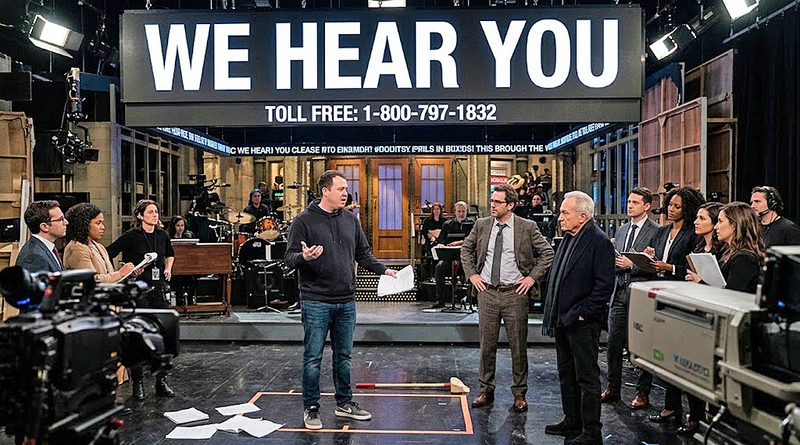 Shane Gillis SNL satire depicts the comedian at a mandatory apology broadcast, surrounded by nervous NBC executives determined to prevent another controversy.
